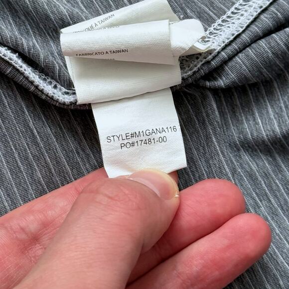 prAna Ganaway Men's SS Tee Gray Striped Performance Size XL GUC - Picture 7 of 9